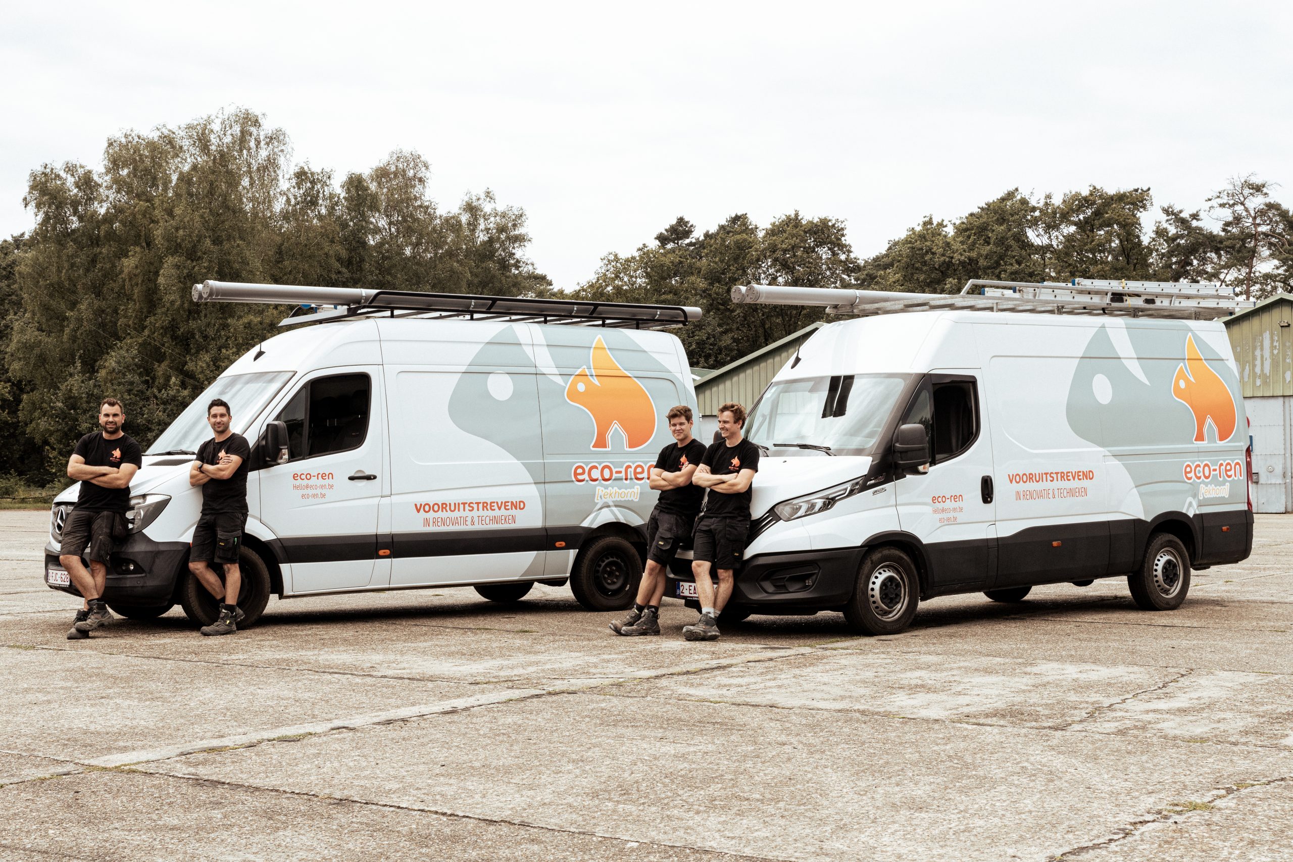 Vakmannen van eco-ren: Jan, Nick, Robbe, Nick